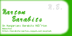 marton barabits business card